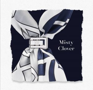 Misty clover silk scarf